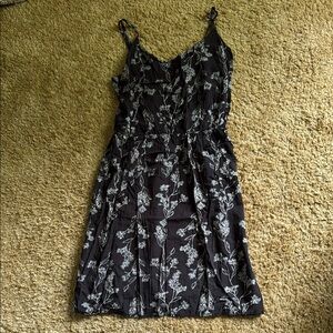 Old Navy Black and Gray Spaghetti Strap Slip Dress